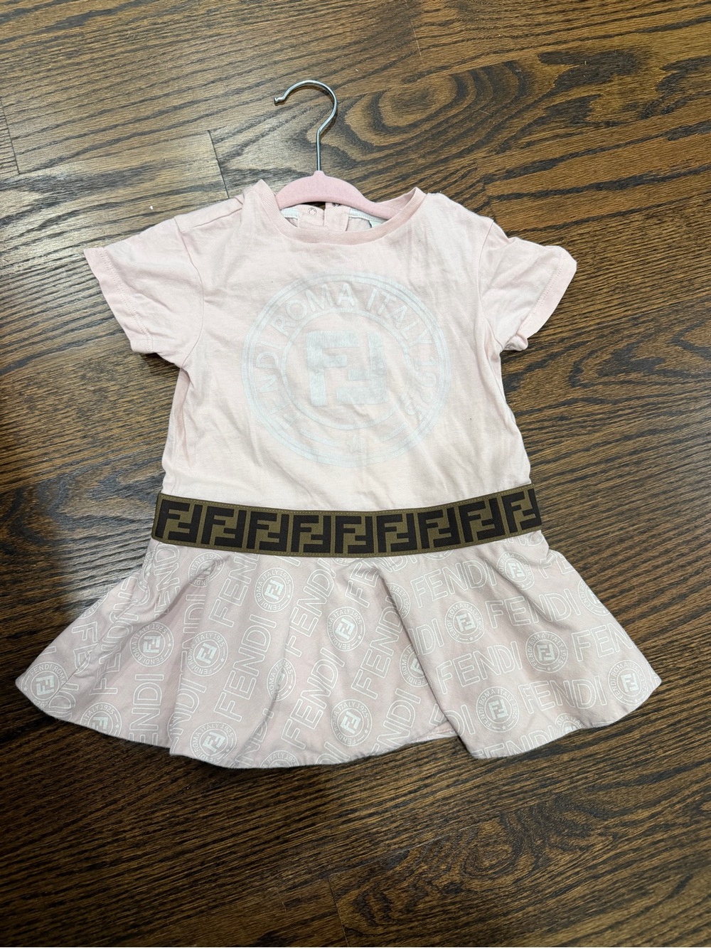 Fendi Baby Girl Pink Logo Dress
